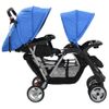 Carrito Para 2 Niños Tandem De Acero Azul Y Negro Vidaxl