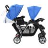 Carrito Para 2 Niños Tandem De Acero Azul Y Negro Vidaxl