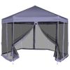 Carpa Desplegable Hexagonal 6 Paredes Blanco Crema 3,6x3,1m Vidaxl