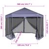 Carpa Desplegable Hexagonal 6 Paredes Blanco Crema 3,6x3,1m Vidaxl