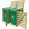 Cobertizo Doble Contenedor De Basura Madera Impregnada 240 L Vidaxl