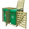 Cobertizo Doble Contenedor De Basura Madera Impregnada 240 L Vidaxl