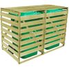 Cobertizo Doble Contenedor De Basura Madera Impregnada 240 L Vidaxl