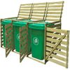 Cobertizo Triple De Contenedor De Basura Madera Impregnada 240l Vidaxl