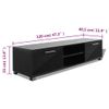 Mueble De Tv Negro Brillo 120x40,5x35 Cm Vidaxl