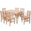 Conjunto De Comedor 7 Piezas Madera De Pino Vidaxl