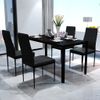 Conjunto De Mesa Y Sillas De Comedor 5 Piezas Negro Vidaxl