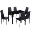 Conjunto De Mesa De Comedor Siete Piezas Negro Vidaxl