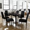 Conjunto De Mesa De Comedor Siete Piezas Negro Vidaxl