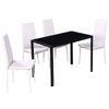 Conjunto De Mesa De Comedor 5 Piezas Blanco Y Negro Vidaxl