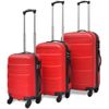 Set Trolley Maleta Rígida Tres Uds. Rojo Vidaxl