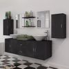 Conjunto De Muebles De Baño Con Lavabo Y Grifo 11 Piezas Negro Vidaxl