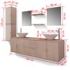 Conjunto De Muebles De Baño Con Lavabo Y Grifo 11 Piezas Beige Vidaxl