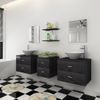 Conjunto De Muebles De Baño Con Lavabo Y Grifo 9 Piezas Negro Vidaxl