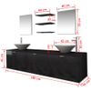 Conjunto De Muebles De Baño Con Lavabo Y Grifo 10 Piezas Negro Vidaxl