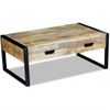 Mesa De Centro Con 2 Cajones Madera De Mango 100x60x40 Cm Vidaxl