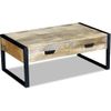 Mesa De Centro Con 2 Cajones Madera De Mango 100x60x40 Cm Vidaxl