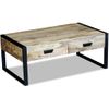 Mesa De Centro Con 2 Cajones Madera De Mango 100x60x40 Cm Vidaxl