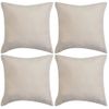 Vidaxl Fundas De Cojín 4 Uds 40x40cm Poliéster Gamuza Beige