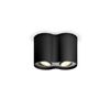 Aplique De Techo White Ambiance Doble  Hue Pillar   Negro