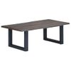 Mesa De Centro Borde Natural De Acacia Maciza Gris 115x60x40 Cm Vidaxl