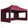 Carpa Plegable Profesional Y Paredes Aluminio Rojo Tinto 4,5x3m Vidaxl