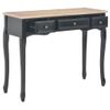 280046  Dressing Console Table With 3 Drawers Black Vidaxl