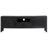 Mueble Para Tv De Madera Maciza De Mango Negro 118x30x40 Cm Vidaxl