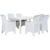 Set De Muebles De Jardín 7 Pzas Plástico Blanco Aspecto Ratán Vidaxl