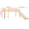 Cama Alta Para Niños Tobogán Y Escalera Madera Pino 97x208 Cm Vidaxl