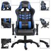 Silla De Gaming De Cuero Sintético Azul Vidaxl