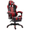 Silla Gaming Con Reposapiés Cuero Sintético Rojo Vidaxl