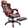 Silla Gaming Con Reposapiés Cuero Sintético Rojo Vidaxl