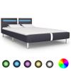 Estructura De Cama Led Cabecero Cuero Sintético Negro 140x200cm Vidaxl