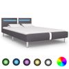 Estructura De Cama Con Led Cuero Sintético Gris 140x200 Cm Vidaxl