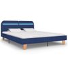 Estructura De Cama Con Led Tela Azul 160x200 Cm Vidaxl