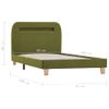 Estructura De Cama Con Led Tela Verde 90x200 Cm Vidaxl