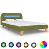 Estructura De Cama Con Led Tela Verde 120x200 Cm Vidaxl