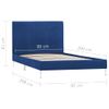 Estructura De Cama De Tela Azul 90x200 Cm Vidaxl