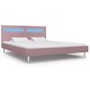 Estructura De Cama Con Led Sin Colchón Tela Rosa 180x200 Cm Vidaxl