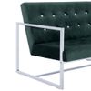 Sofá 2 Plazas Con Reposabrazos Cromados Terciopelo Verde Oscuro 114 X 78 X 81 Cm Vidaxl