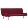 Sofá Cama Con Dos Almohadas De Poliéster Rojo Vino 168 X 77 X (61,5 / 64 / 66) Cm Vidaxl