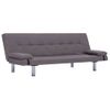 Sofá Cama Con Dos Almohadas De Poliéster Color Gris Topo 168 X 77 X (61,5 / 64 / 66) Cm Vidaxl