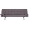 Sofá Cama Con Dos Almohadas De Poliéster Color Gris Topo 168 X 77 X (61,5 / 64 / 66) Cm Vidaxl