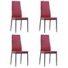 Conjunto De Mesa Y Sillas De Comedor 5 Piezas Color Vino Tinto Vidaxl