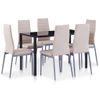 Conjunto De Mesa Y Sillas De Comedor 7 Piezas Color Capuchino Vidaxl