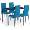 Conjunto De Mesa Y Sillas De Comedor 5 Piezas Azul Vidaxl