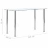 Mesa De Comedor Vidrio Templado Transparente 120x60x75 Cm Vidaxl