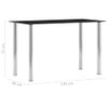 Mesa De Comedor De Vidrio Templado Negro 120x60x75 Cm Vidaxl