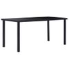 Mesa De Comedor De Vidrio Templado Negro 160x80x75 Cm Vidaxl